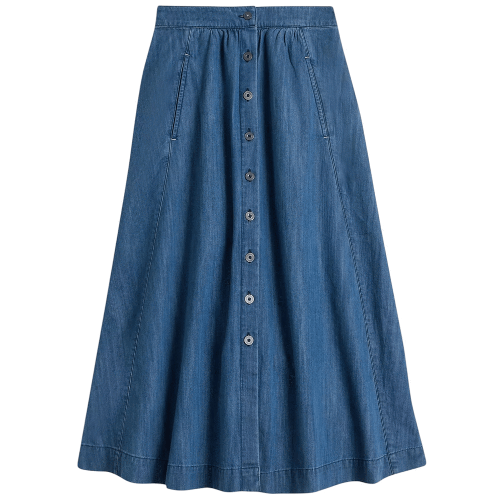 White Stuff Heather Denim Midi Skirt